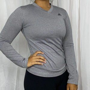 YOUTH Adidas Grey Long-Sleeved Compression Shirt